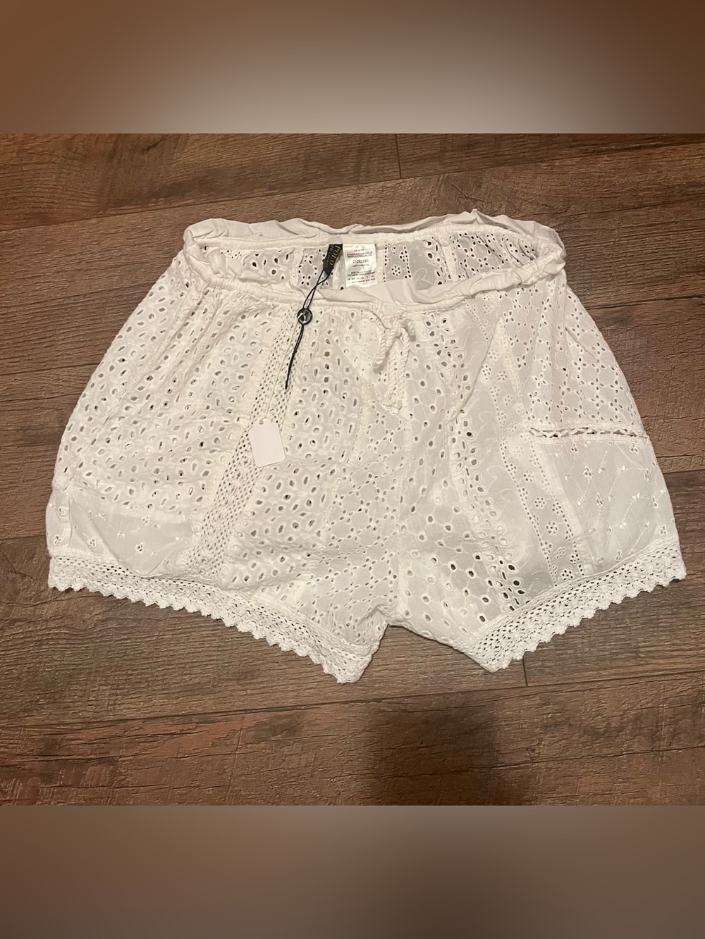 Ralph Lauren White Eyelet High-Rise Shorts
